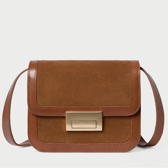 Loeffler Randall Handbags - Loeffler Randall Desi Cacao Suede/Leather Crossbody Bag with minimalist design
